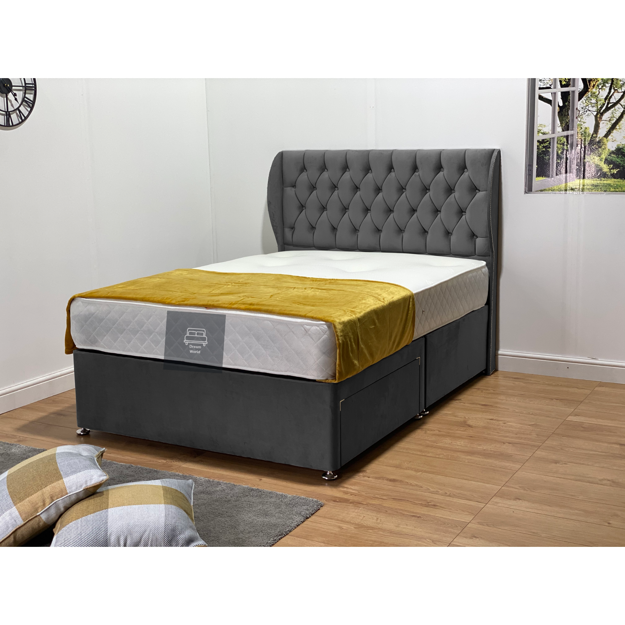 Emma Wingback Divan Bed Divan Bed Frame